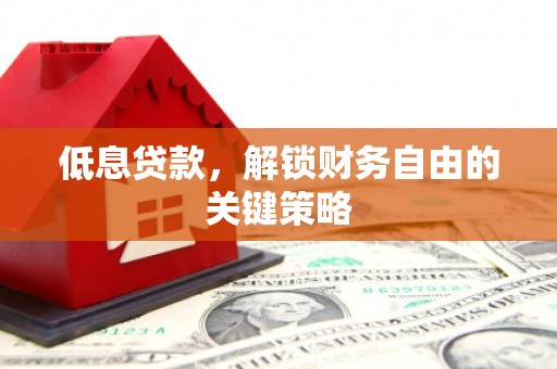 赣榆低息贷款，解锁财务自由的关键策略
