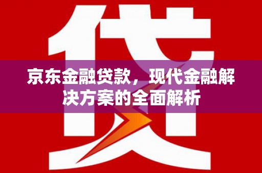 赣榆京东金融贷款，现代金融解决方案的全面解析