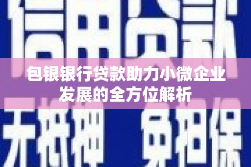 赣榆包银银行贷款助力小微企业发展的全方位解析