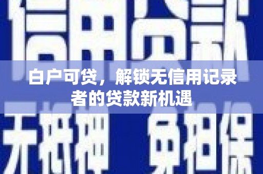 赣榆白户可贷，解锁无信用记录者的贷款新机遇