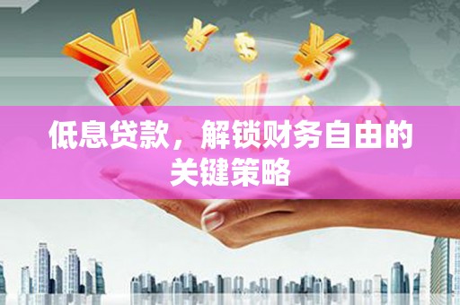 赣榆低息贷款，解锁财务自由的关键策略