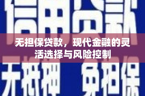 赣榆无担保贷款，现代金融的灵活选择与风险控制