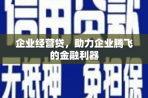 赣榆企业经营贷，助力企业腾飞的金融利器