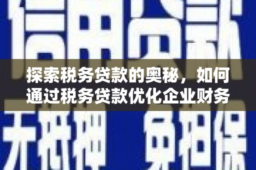 赣榆探索税务贷款的奥秘，如何通过税务贷款优化企业财务