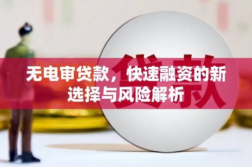 赣榆无电审贷款，快速融资的新选择与风险解析