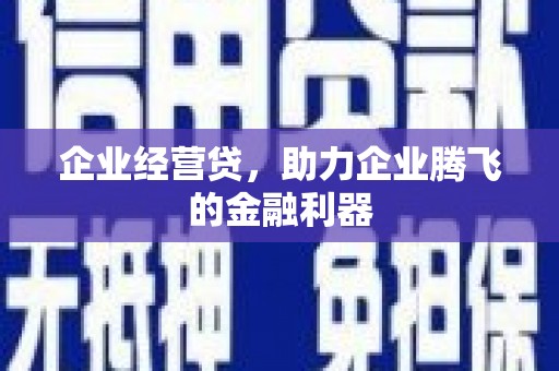 赣榆企业经营贷，助力企业腾飞的金融利器