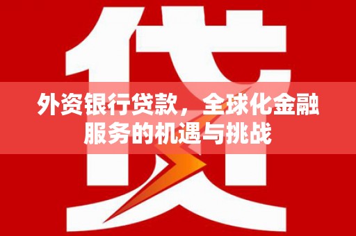 赣榆外资银行贷款，全球化金融服务的机遇与挑战
