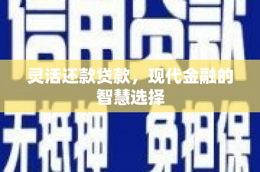 赣榆灵活还款贷款，现代金融的智慧选择