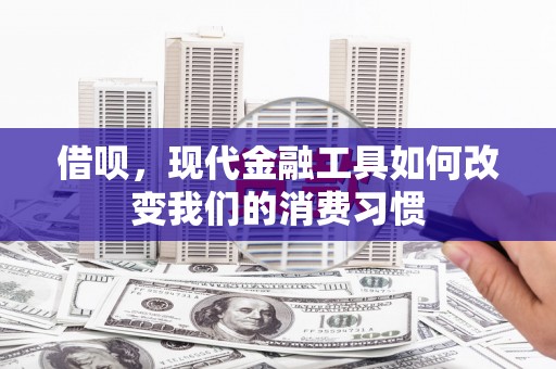 赣榆借呗，现代金融工具如何改变我们的消费习惯