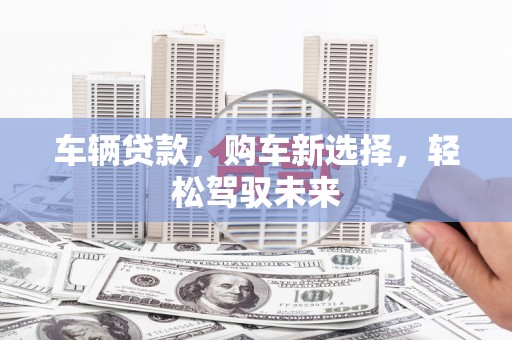 赣榆车辆贷款，购车新选择，轻松驾驭未来