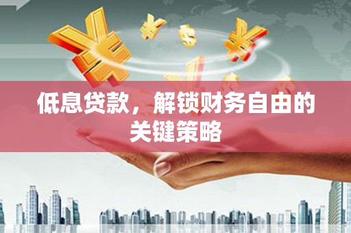 赣榆低息贷款，解锁财务自由的关键策略