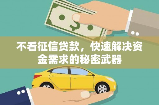 赣榆不看征信贷款，快速解决资金需求的秘密武器
