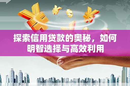赣榆探索信用贷款的奥秘，如何明智选择与高效利用