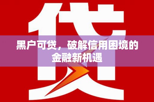 赣榆黑户可贷，破解信用困境的金融新机遇